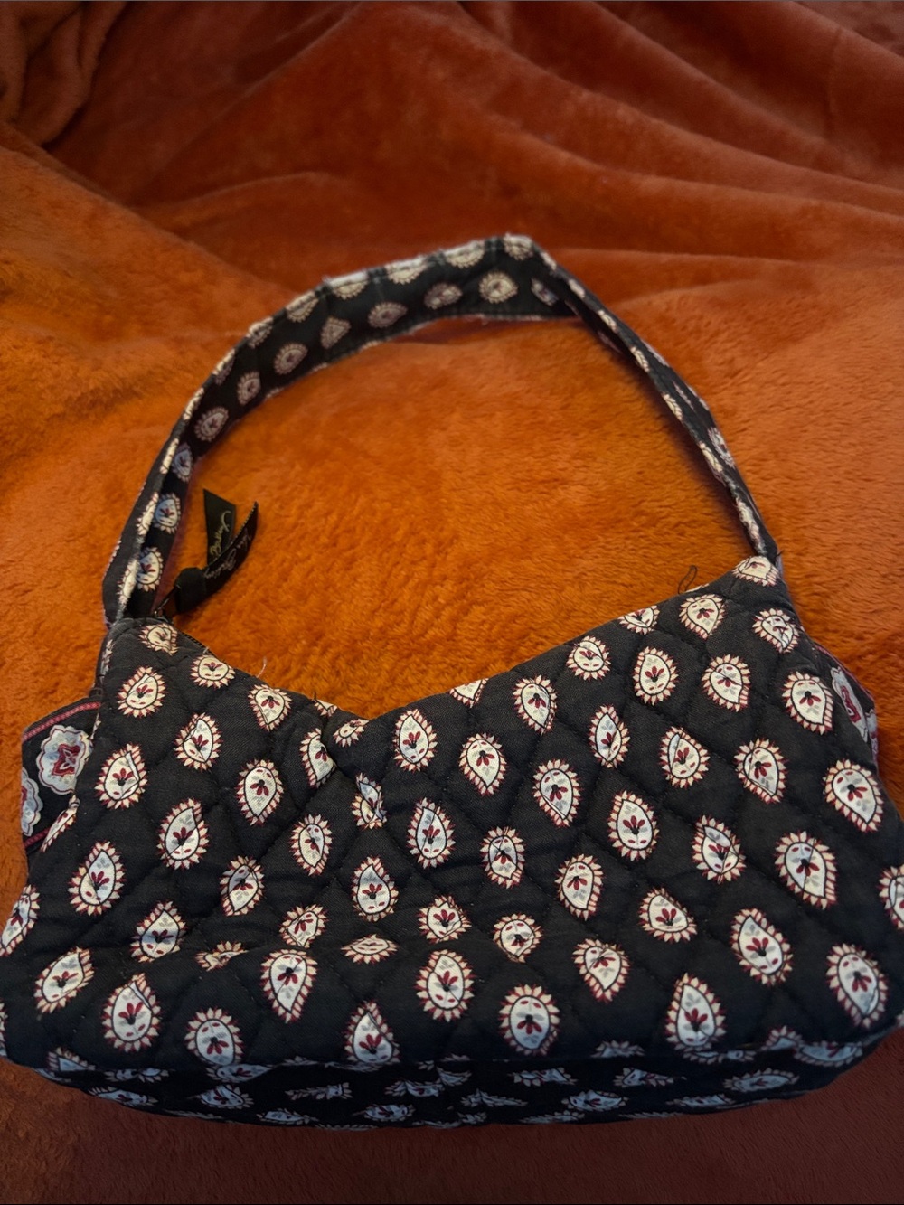 Vera Bradley Quilted Navy Blue Patterned Shoulder Bag
